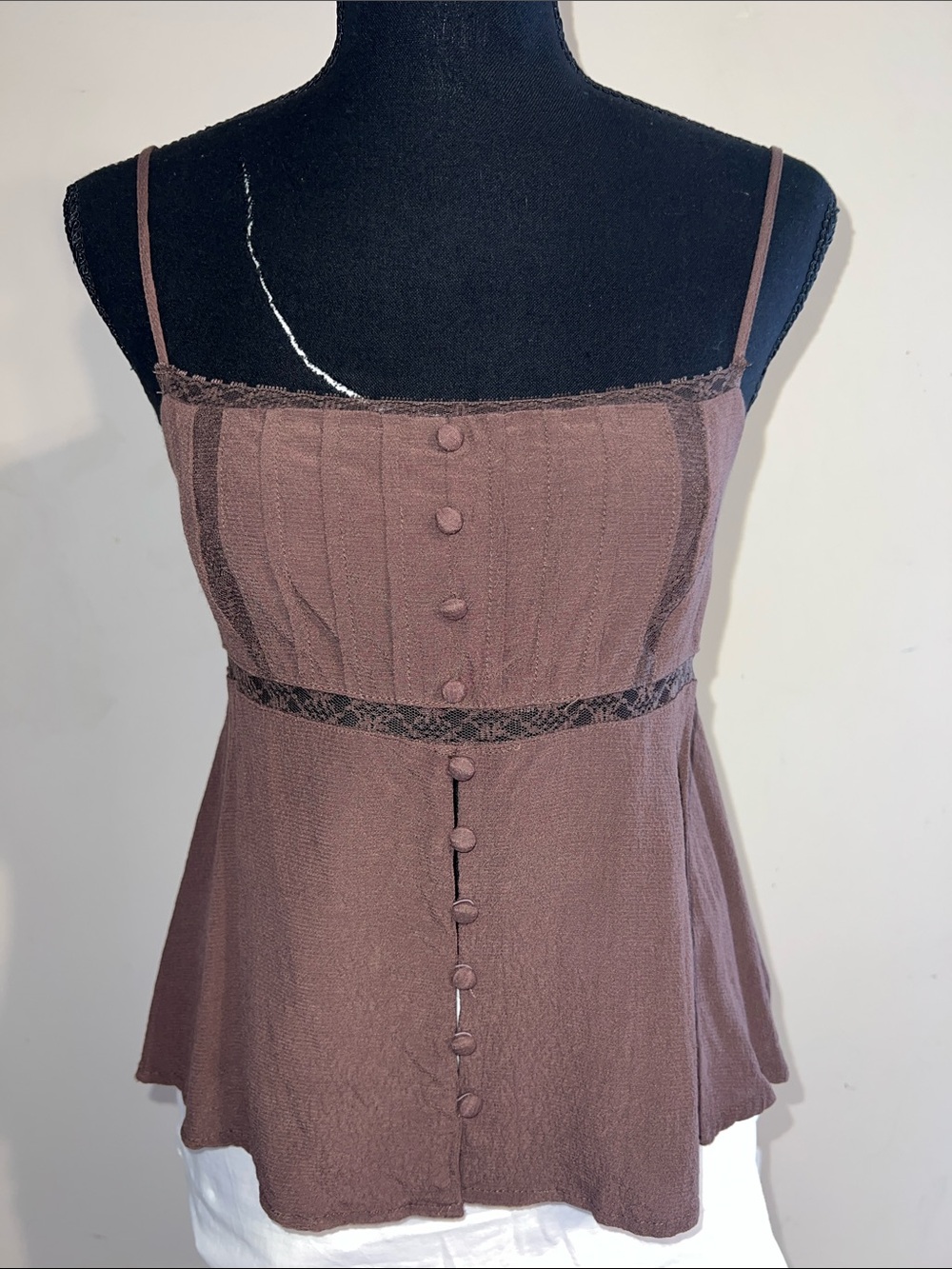 Wild Fable Brown Lace Trim Tank